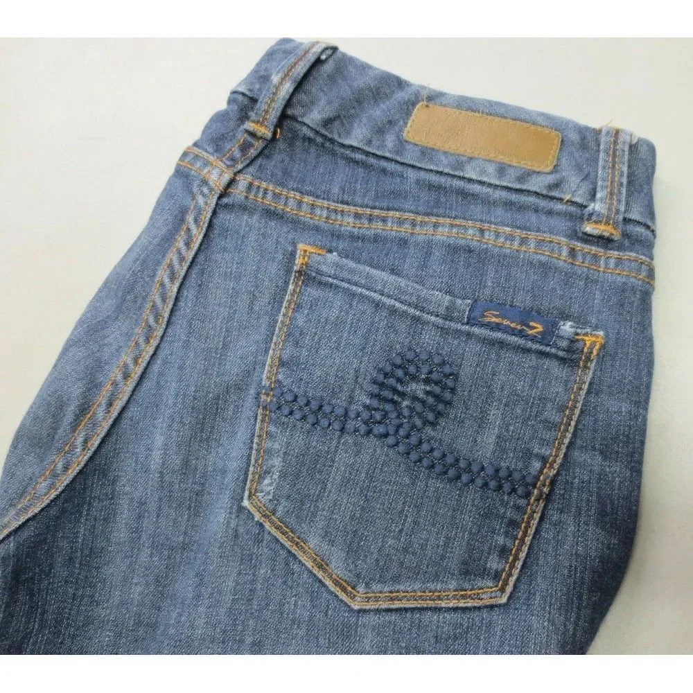 Seven7 Jeans Women's‎ Boot Cut Size 29 x 32 Blue Pants Cotton Blend
